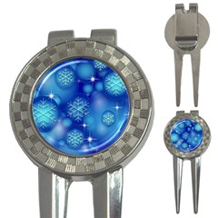 Blue Background Christmas 3-in-1 Golf Divots by Wegoenart