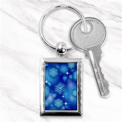 Blue Background Christmas Key Chains (rectangle)  by Wegoenart