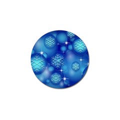 Blue Background Christmas Golf Ball Marker by Wegoenart