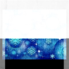 Blue Background Christmas Rectangular Jigsaw Puzzl by Wegoenart