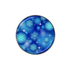 Blue Background Christmas Hat Clip Ball Marker by Wegoenart