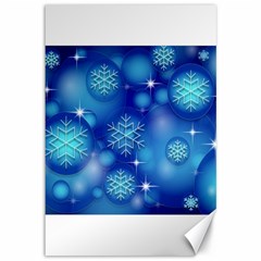 Blue Background Christmas Canvas 12  X 18  by Wegoenart