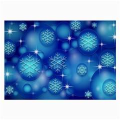 Blue Background Christmas Large Glasses Cloth