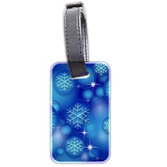 Blue Background Christmas Luggage Tags (two Sides) by Wegoenart