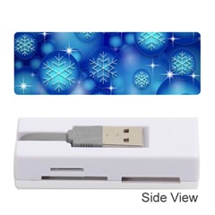 Blue Background Christmas Memory Card Reader (stick) by Wegoenart