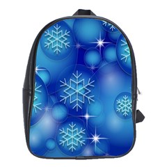 Blue Background Christmas School Bag (xl) by Wegoenart