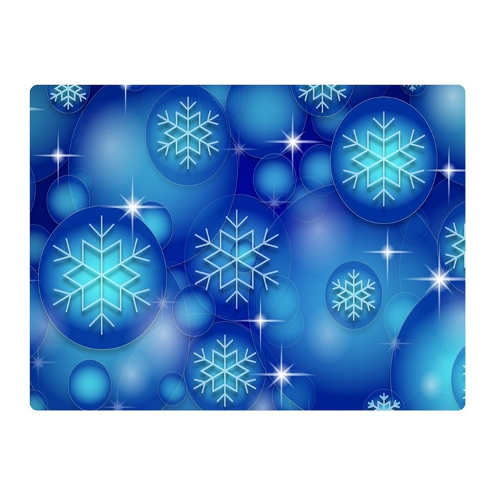 Blue Background Christmas Double Sided Flano Blanket (Mini) 