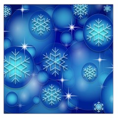 Blue Background Christmas Large Satin Scarf (square)