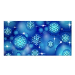 Blue Background Christmas Satin Shawl by Wegoenart