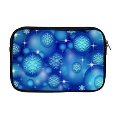 Blue Background Christmas Apple Macbook Pro 17  Zipper Case by Wegoenart