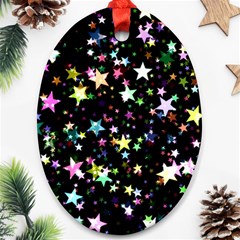 Wallpaper Star Advent Christmas Ornament (oval) by Wegoenart