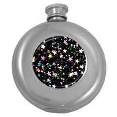 Wallpaper Star Advent Christmas Round Hip Flask (5 Oz) by Wegoenart