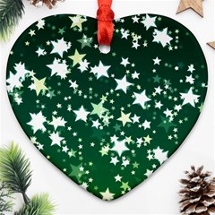 Christmas Star Advent Background Heart Ornament (two Sides) by Wegoenart