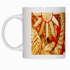 Christmas Straw Xmas Gold White Mugs by Wegoenart