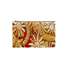 Christmas Straw Xmas Gold Cosmetic Bag (small) by Wegoenart