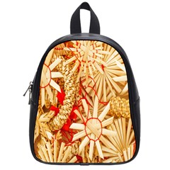 Christmas Straw Xmas Gold School Bag (small) by Wegoenart