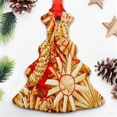 Christmas Straw Xmas Gold Ornament (christmas Tree)  by Wegoenart