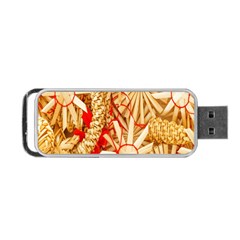 Christmas Straw Xmas Gold Portable Usb Flash (one Side) by Wegoenart