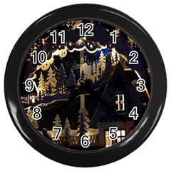 Christmas Advent Candle Arches Wall Clock (black) by Wegoenart