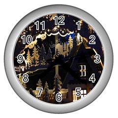 Christmas Advent Candle Arches Wall Clock (Silver)