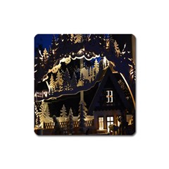 Christmas Advent Candle Arches Square Magnet