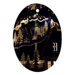 Christmas Advent Candle Arches Oval Ornament (two Sides) by Wegoenart