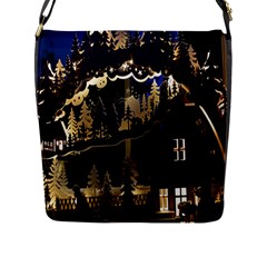 Christmas Advent Candle Arches Flap Closure Messenger Bag (l) by Wegoenart