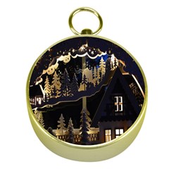 Christmas Advent Candle Arches Gold Compasses