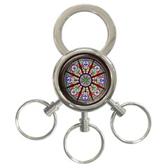 Church Window Window Rosette 3-ring Key Chains by Wegoenart