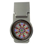 Church Window Window Rosette Money Clips (Round)  Front