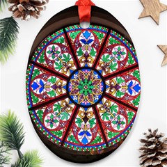 Church Window Window Rosette Oval Ornament (two Sides) by Wegoenart