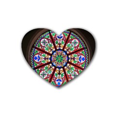 Church Window Window Rosette Heart Coaster (4 Pack)  by Wegoenart