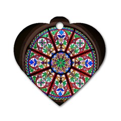 Church Window Window Rosette Dog Tag Heart (two Sides) by Wegoenart