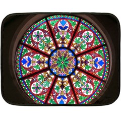 Church Window Window Rosette Double Sided Fleece Blanket (mini)  by Wegoenart