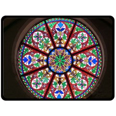 Church Window Window Rosette Fleece Blanket (large)  by Wegoenart