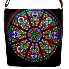 Church Window Window Rosette Flap Closure Messenger Bag (s) by Wegoenart