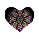 Church Window Window Rosette Standard 16  Premium Flano Heart Shape Cushions Front