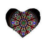 Church Window Window Rosette Standard 16  Premium Flano Heart Shape Cushions Back