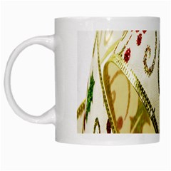 Christmas Ribbon Background White Mugs