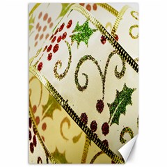 Christmas Ribbon Background Canvas 12  X 18  by Wegoenart