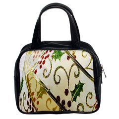 Christmas Ribbon Background Classic Handbag (two Sides) by Wegoenart