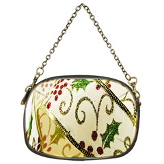 Christmas Ribbon Background Chain Purse (one Side)