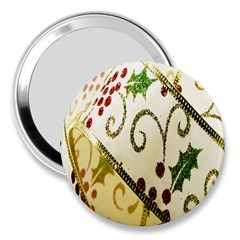 Christmas Ribbon Background 3  Handbag Mirrors