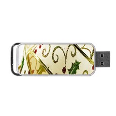 Christmas Ribbon Background Portable Usb Flash (two Sides) by Wegoenart