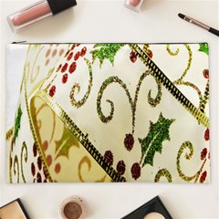 Christmas Ribbon Background Cosmetic Bag (xxl) by Wegoenart