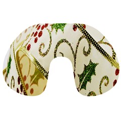 Christmas Ribbon Background Travel Neck Pillows