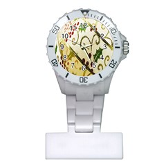 Christmas Ribbon Background Plastic Nurses Watch