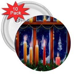 Christmas Lighting Candles 3  Buttons (10 Pack)  by Wegoenart