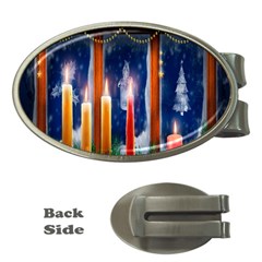 Christmas Lighting Candles Money Clips (oval)  by Wegoenart