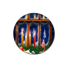 Christmas Lighting Candles Magnet 3  (round) by Wegoenart